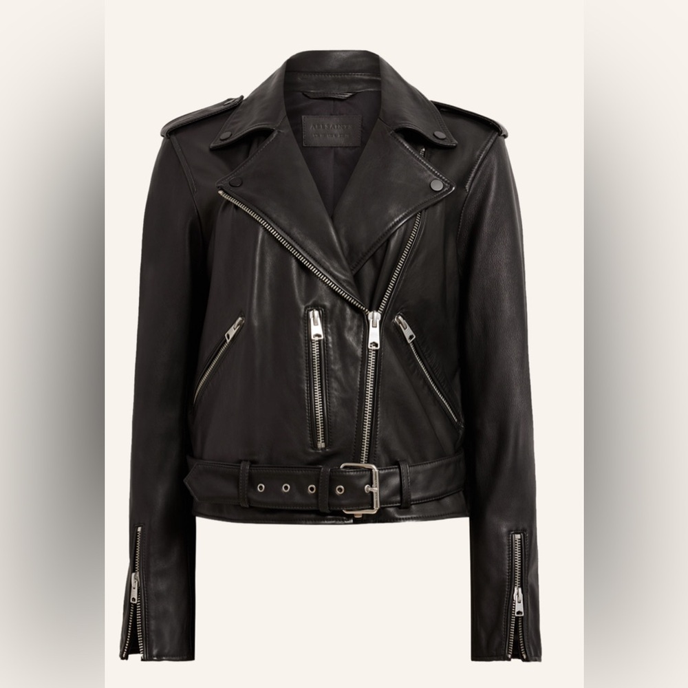All saints leather jacket size 6 - like new